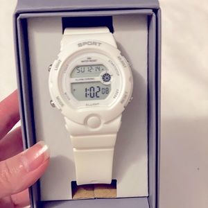 White sports watch